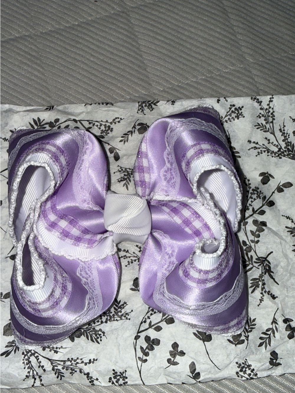 Lavender Satin Hair Bow for Kids - Cute Purple Ribbon Accessory